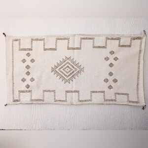 Moroccan Neutral Cactus Silk Lumbar Pillow Cover 38x18 Handwoven Boho Cushion